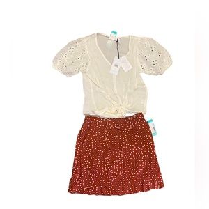Market & Spruce LUQ Top and Polka Dot Mini Skirt